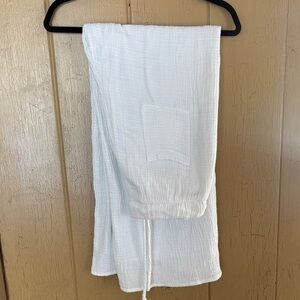 Women's White Wide Leg Flowy Pants